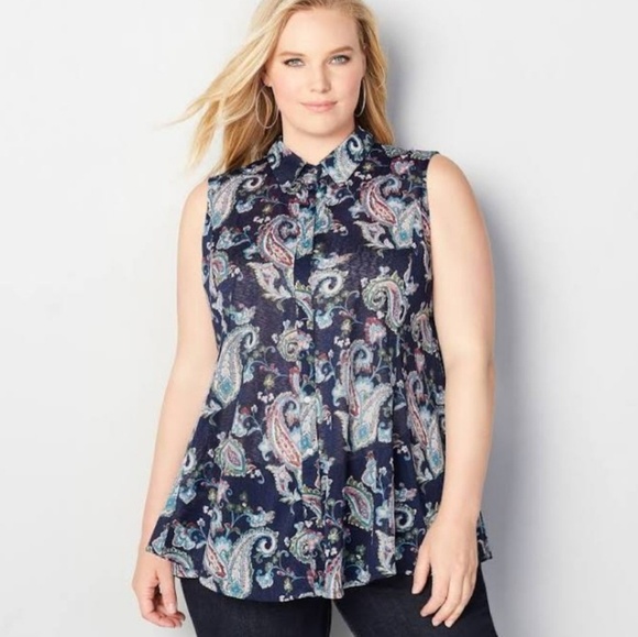 Avenue plus size sleeveless blouse size 14/16 - Picture 1 of 8